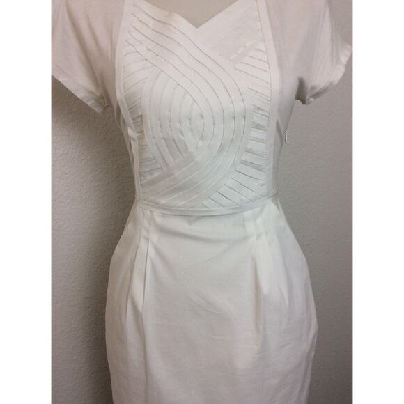 BCBGMAXAZRIA Dress Sheath Bodycon Pleated Doree Stretch - Picture 3 of 11